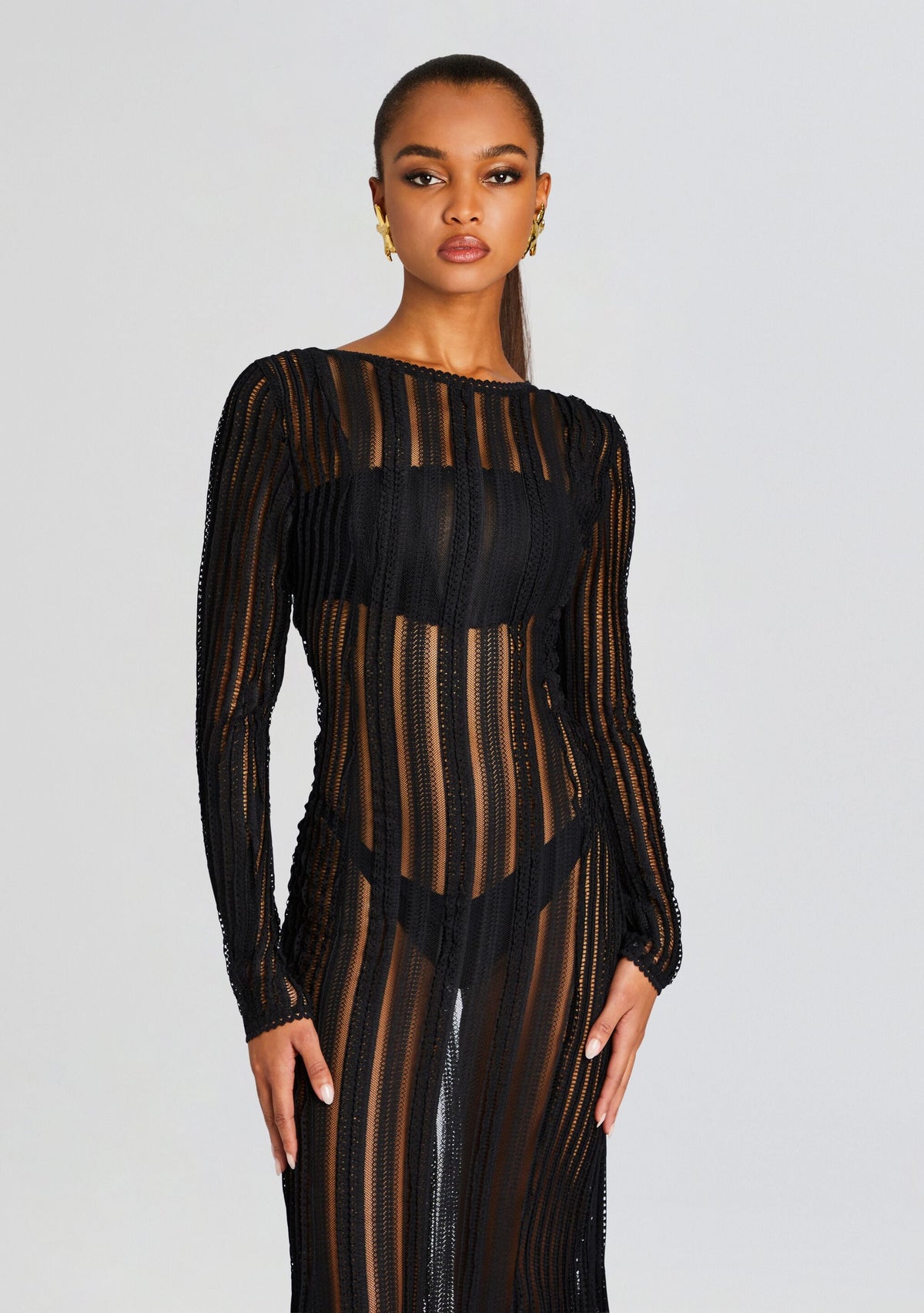 Saley Long Dress by Charo Ruiz in Black Sham, product image 2