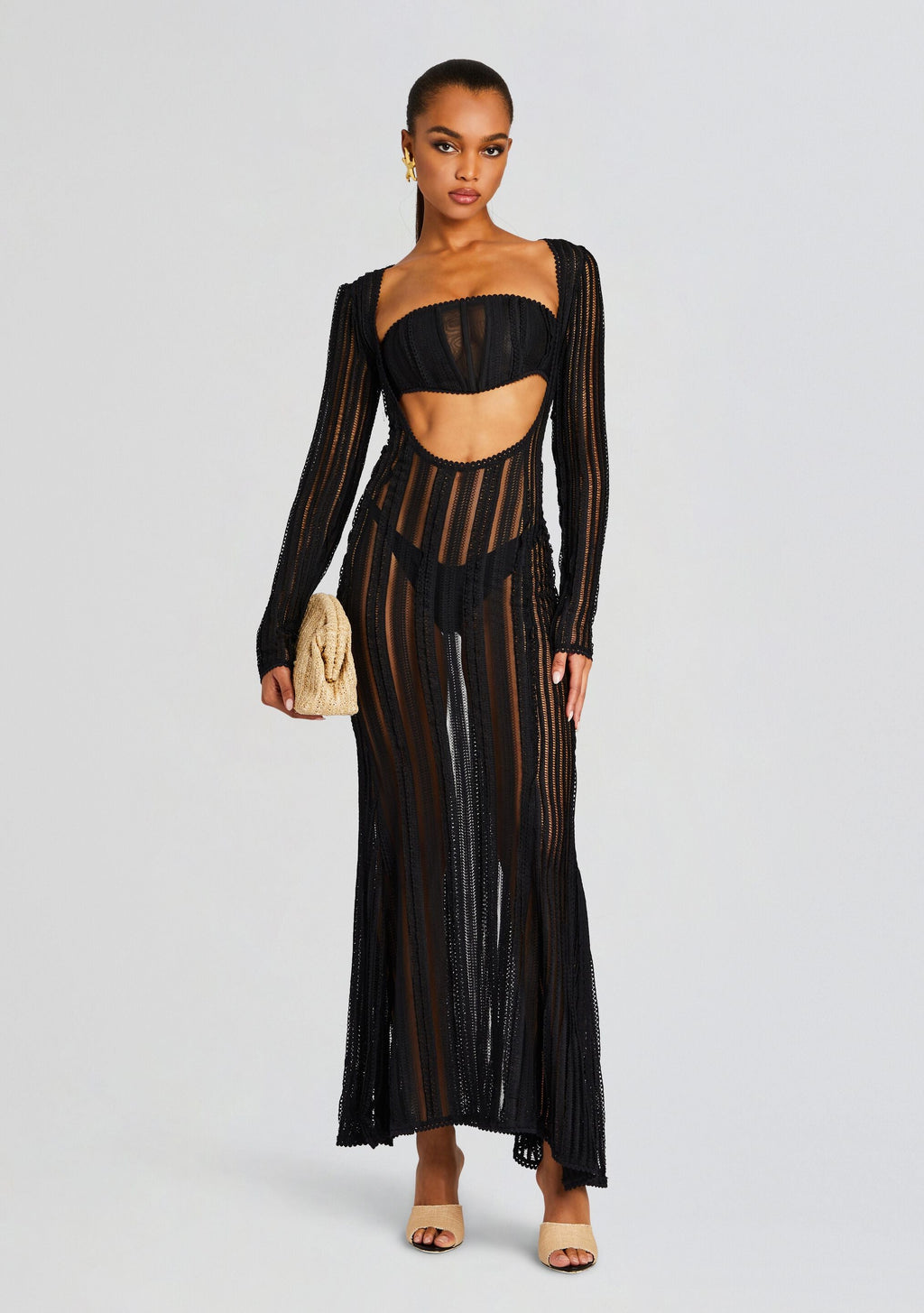 Saley Long Dress by Charo Ruiz in Black Sham, product image 1