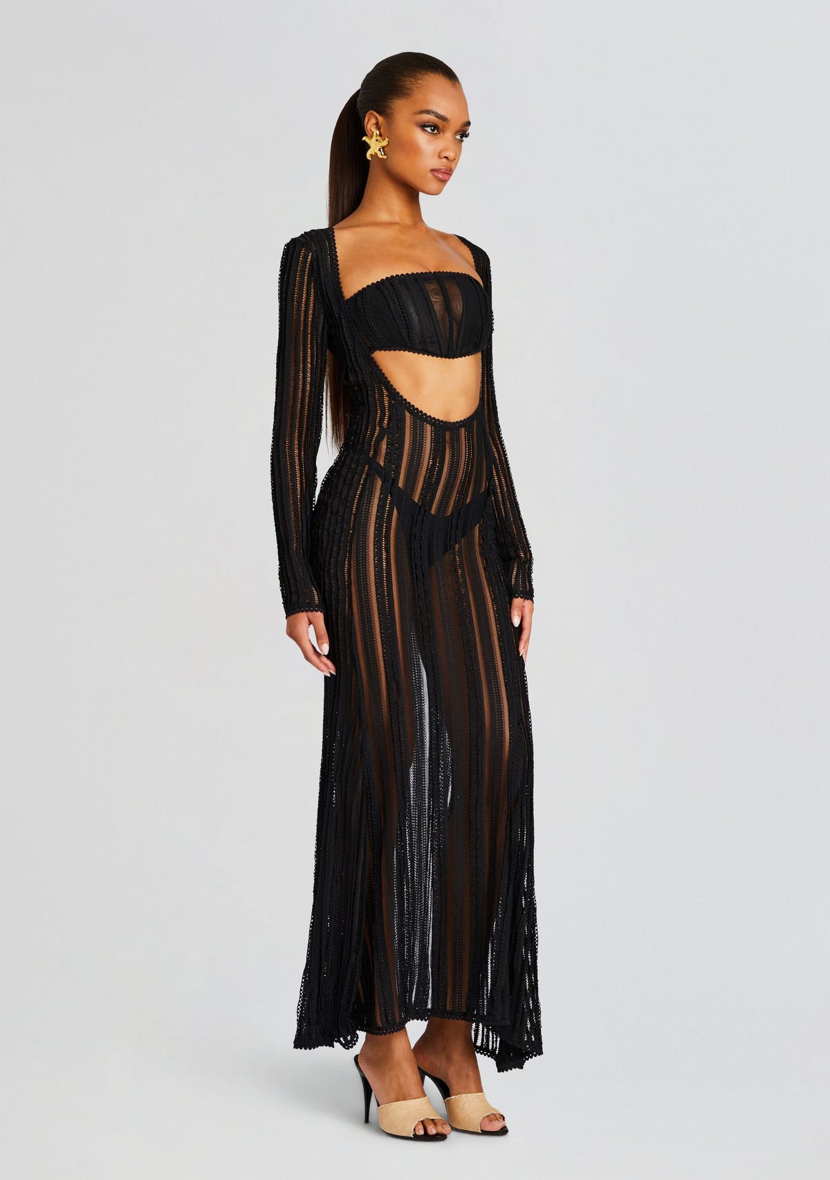 Saley Long Dress by Charo Ruiz in Black Sham, product image 3