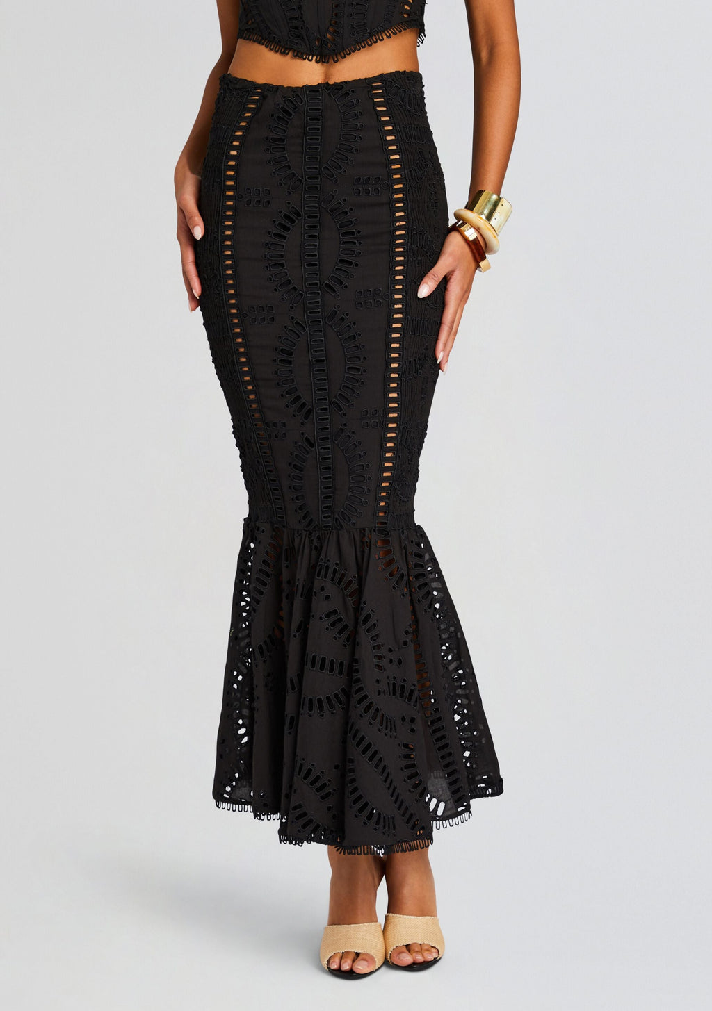 Fray Long Skirt by Charo Ruiz in Black Samoa, product image 1
