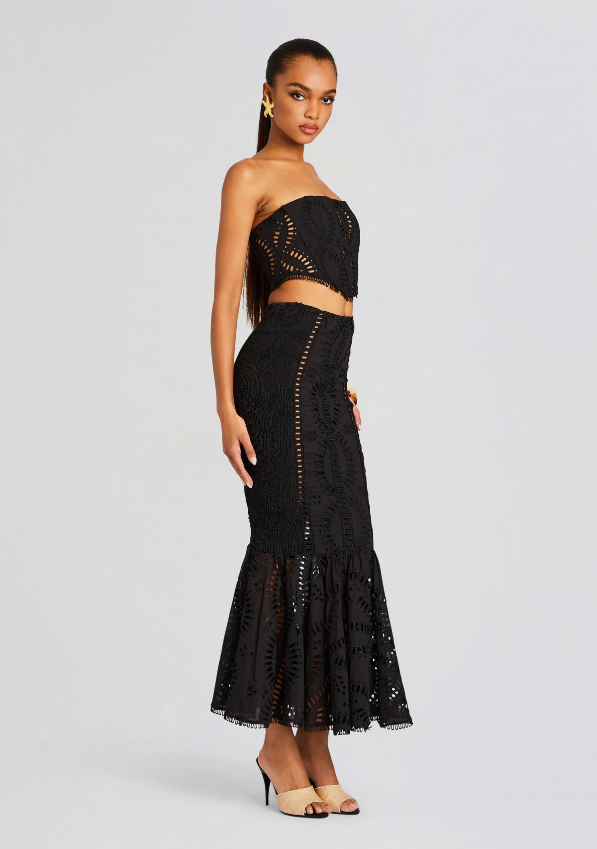 Fray Long Skirt by Charo Ruiz in Black Samoa, product image 3