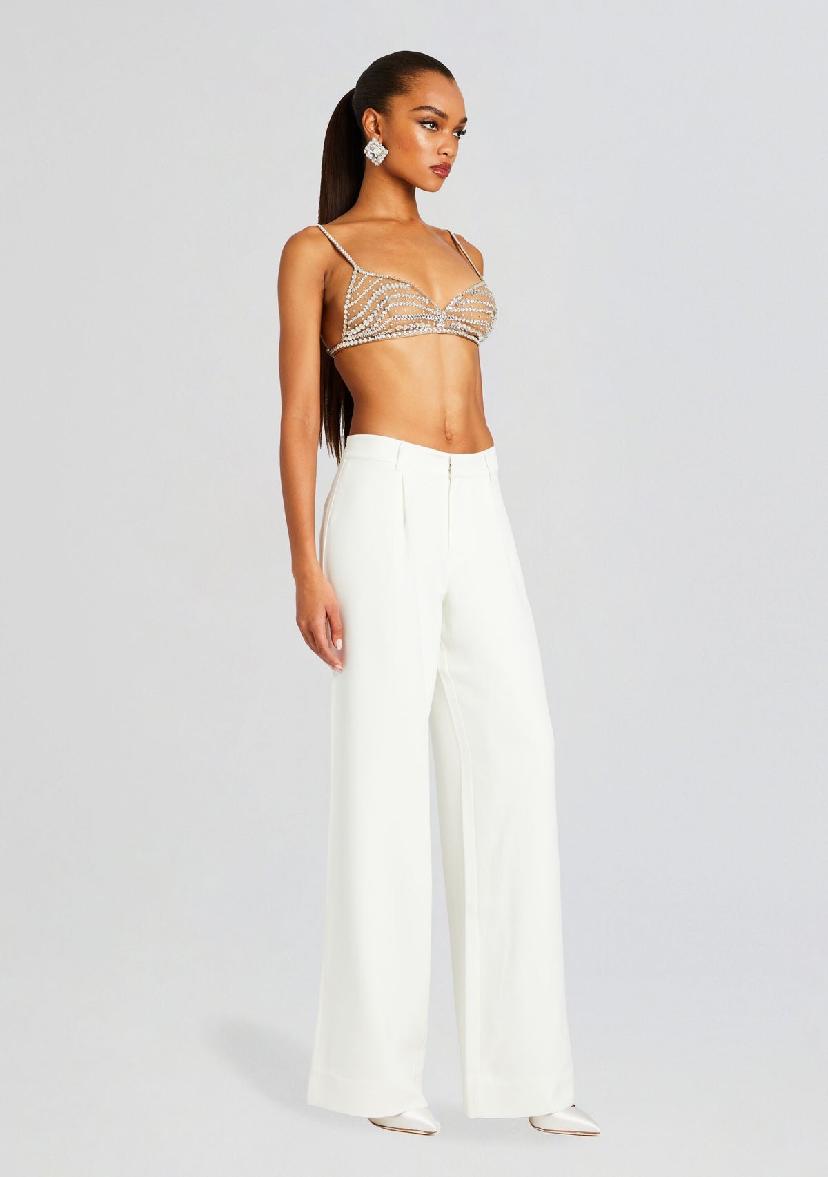 Tansy Embellished Bra by retrofête in Tannin/Silver, product image 3