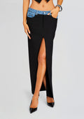 Clarette Skirt by SEROYA in Black/River, product image 1