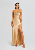 Emery Embellished Silk Dress by retrofête in Nude, product image 1