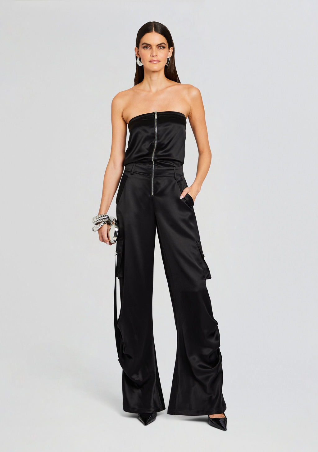 Estrella Cargo Jumpsuit by retrofête in Black, product image 1