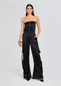 Estrella Cargo Jumpsuit by retrofête in Black, product image 1
