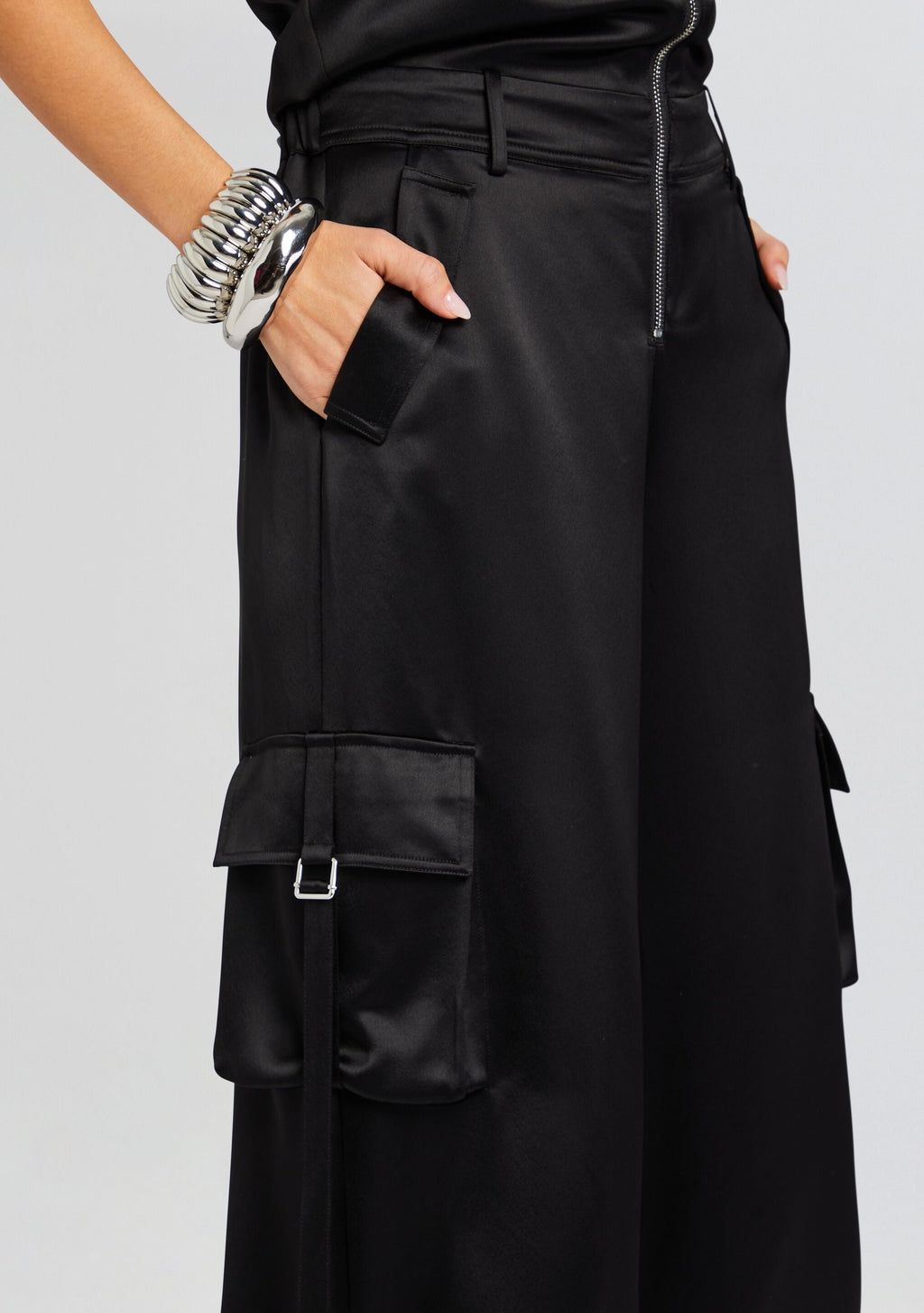 Estrella Cargo Jumpsuit by retrofête in Black, product image 2