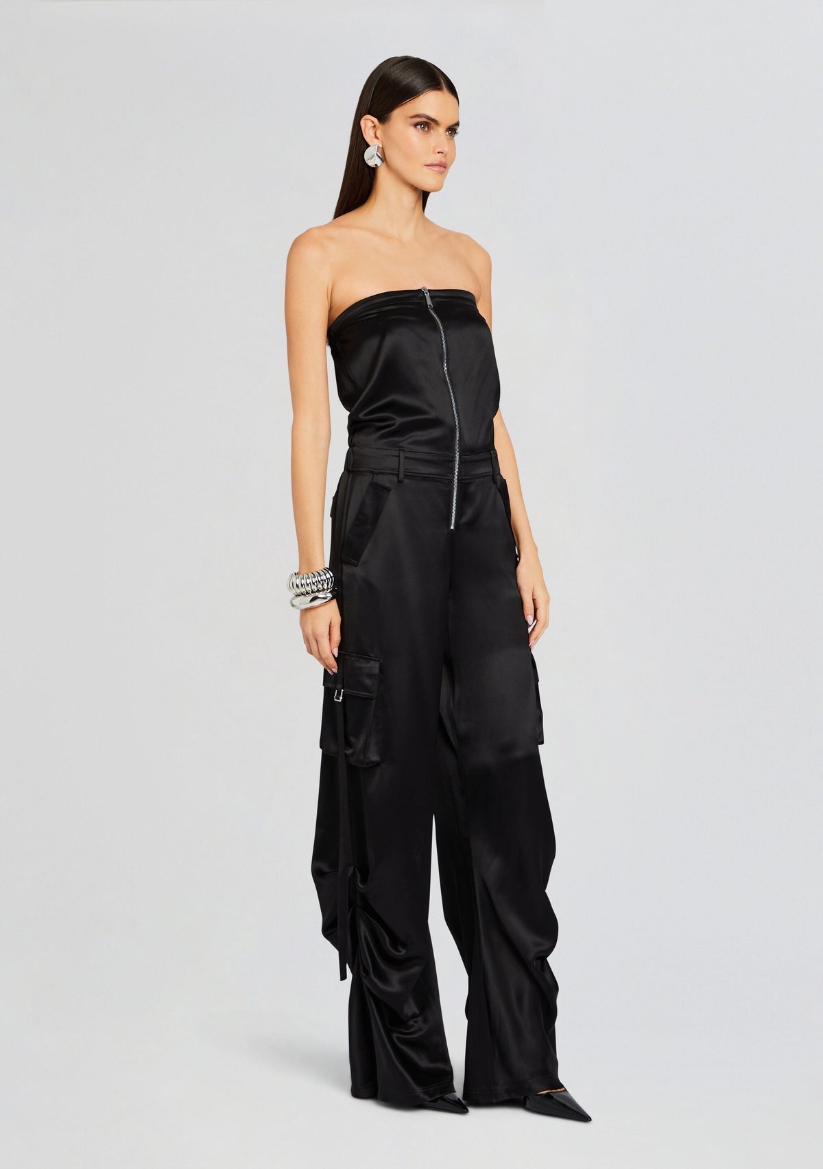 Estrella Cargo Jumpsuit by retrofête in Black, product image 3