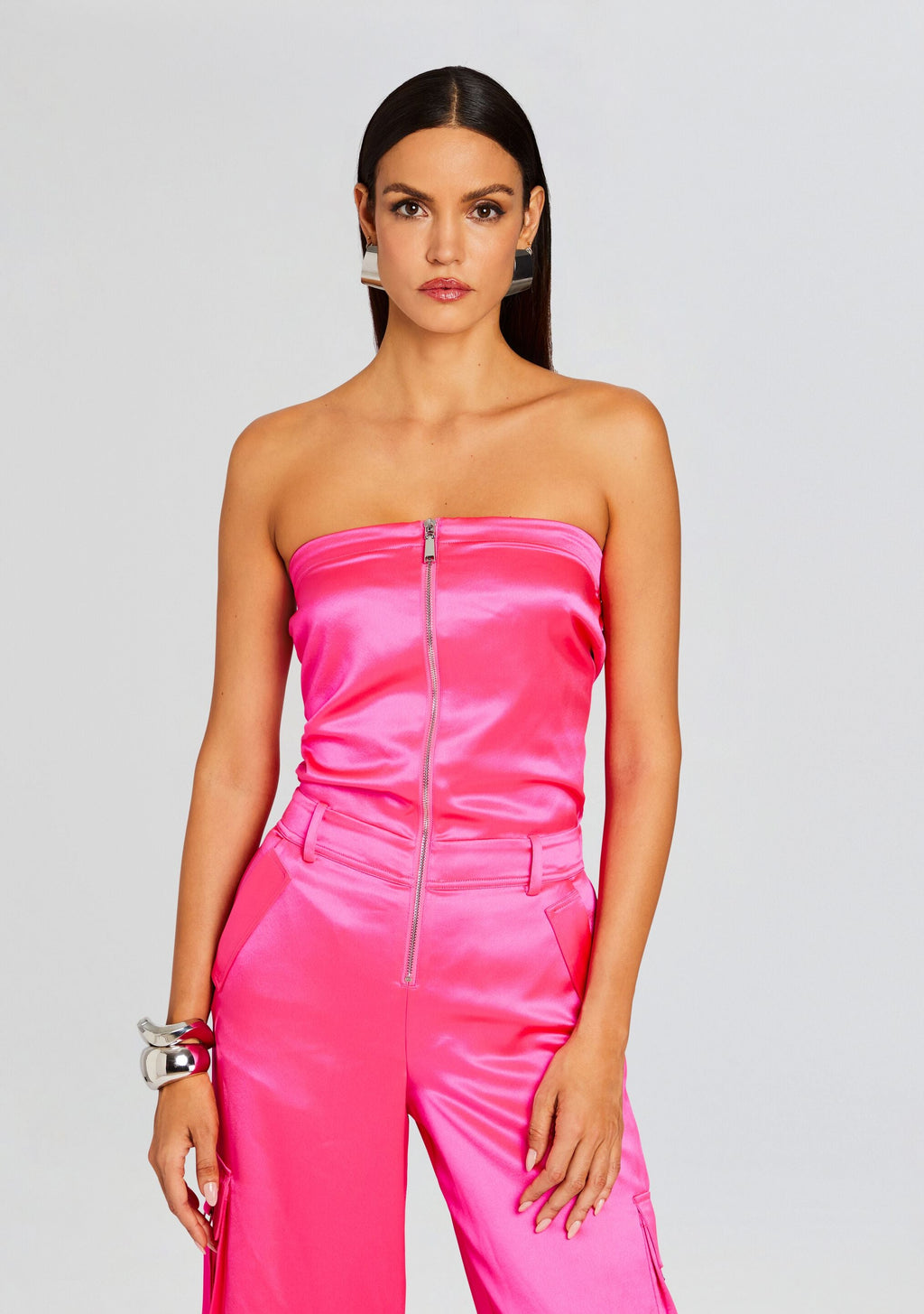 Estrella Cargo Jumpsuit by retrofête in Paradise Pink, product image 5