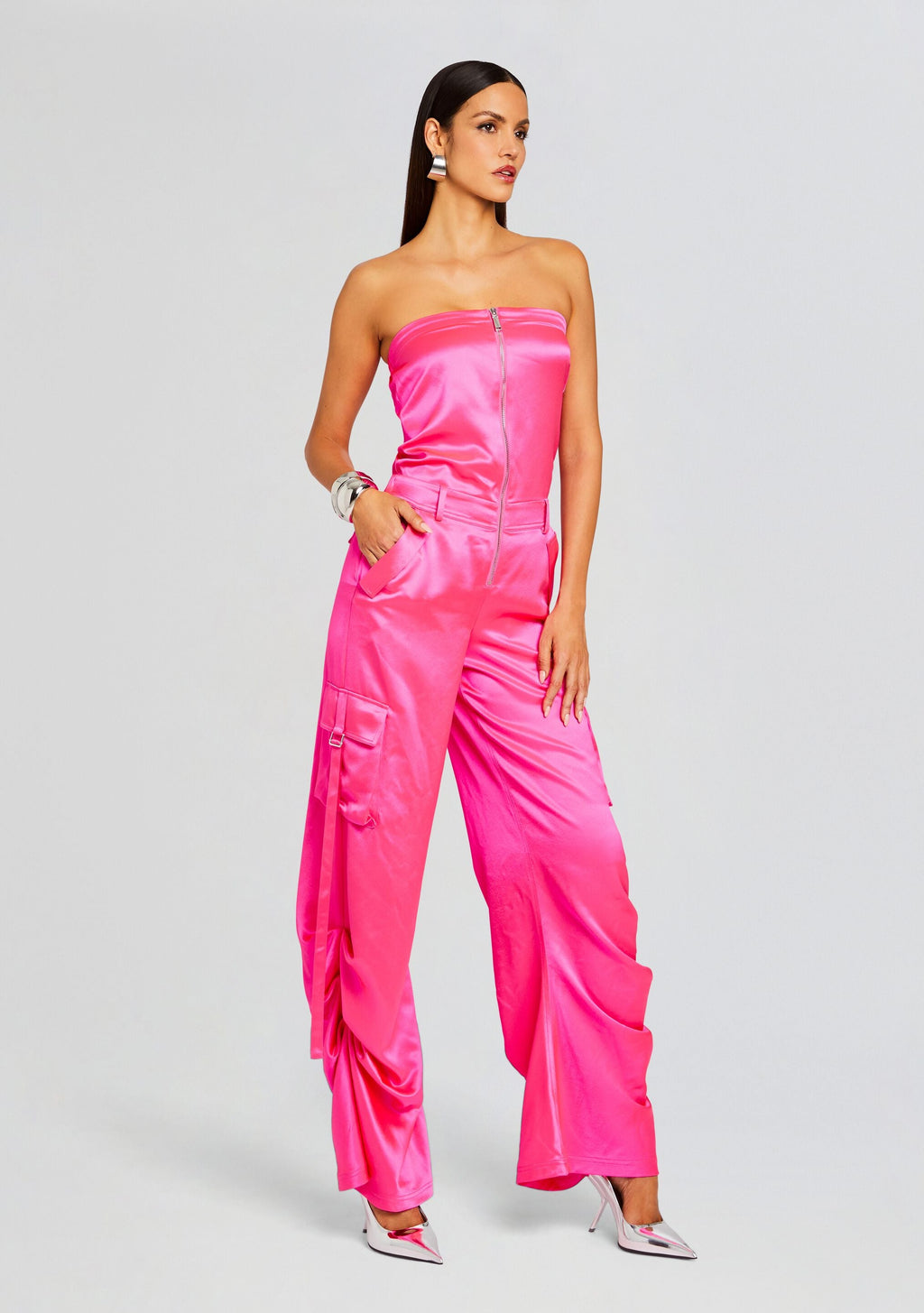 Estrella Cargo Jumpsuit by retrofête in Paradise Pink, product image 3