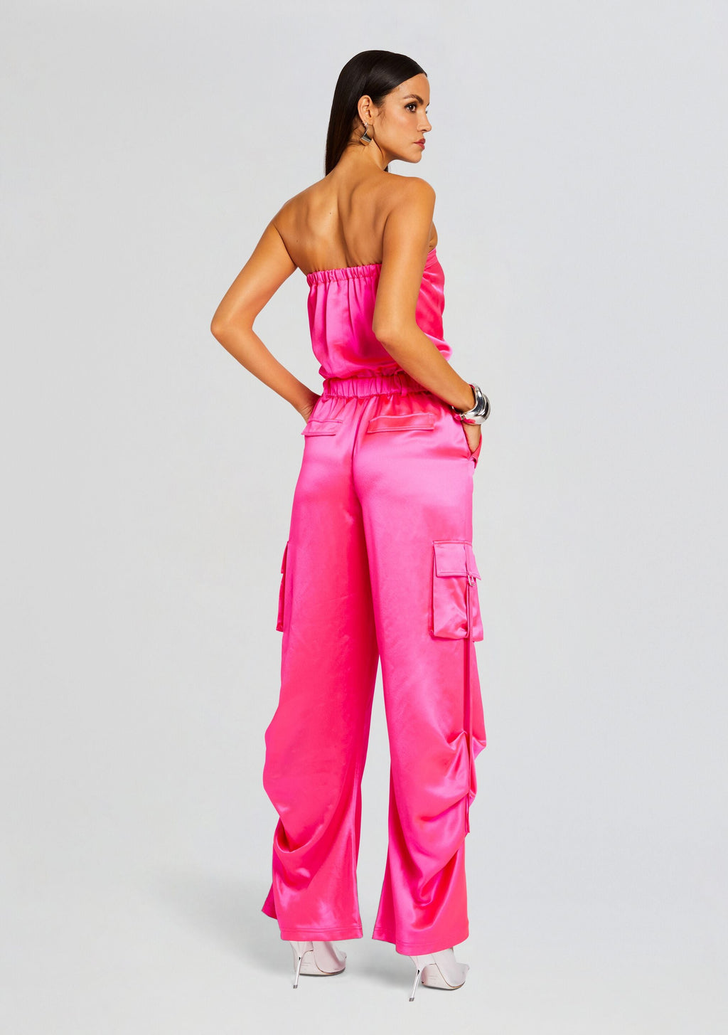 Estrella Cargo Jumpsuit by retrofête in Paradise Pink, product image 4