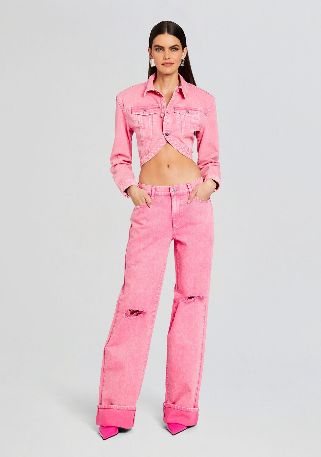 Faith Denim Jacket by SEROYA in Malibu Pink, product image 2