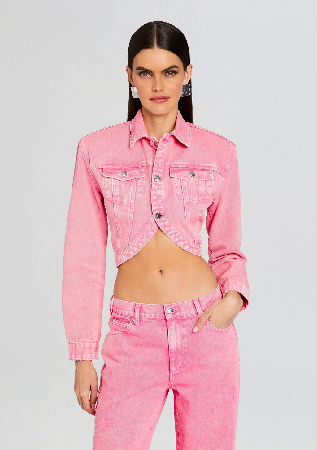 Faith Denim Jacket by SEROYA in Malibu Pink, product image 1