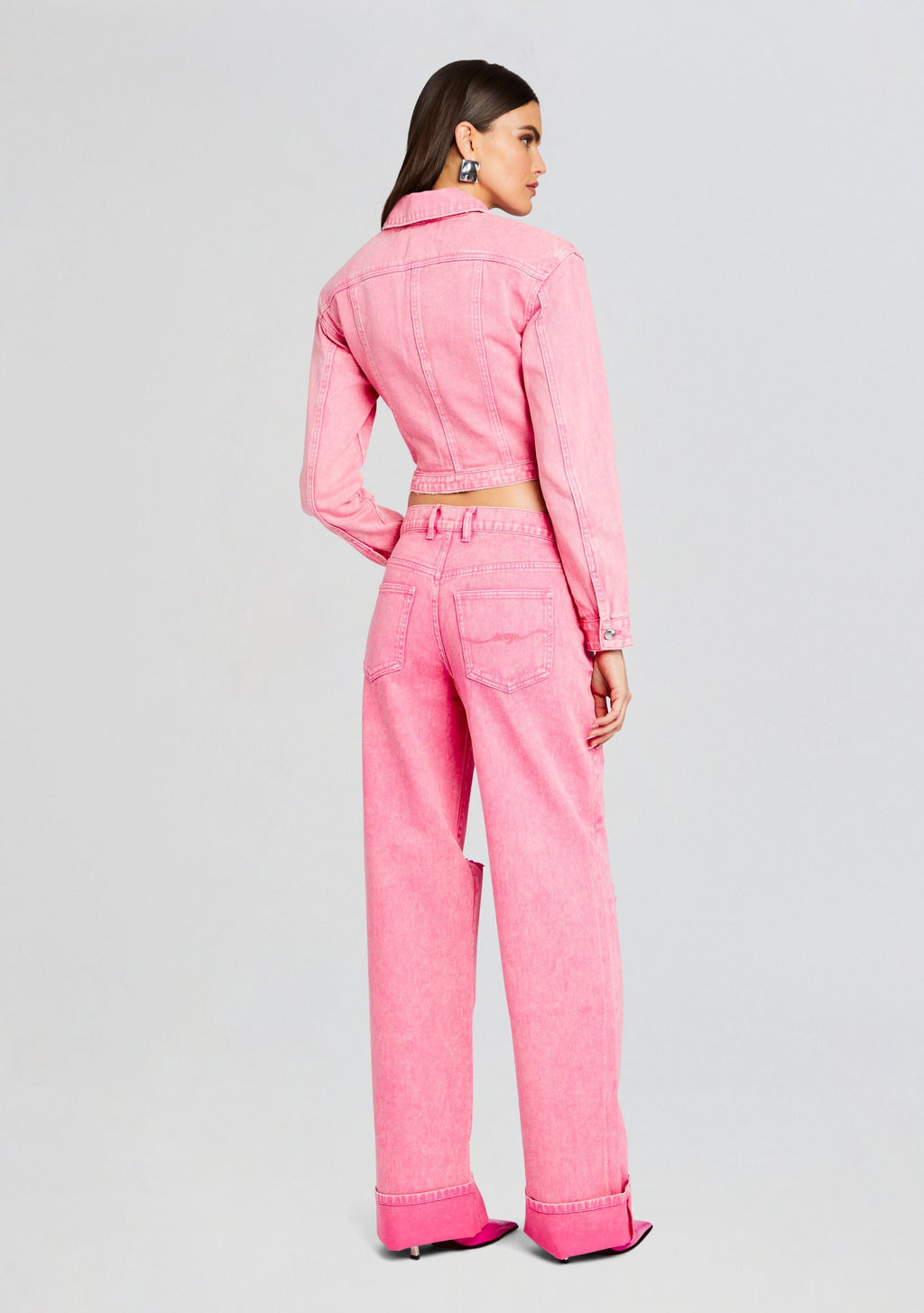 Margot Cuffed Boyfriend Jean by SEROYA in Malibu Pink, product image 4