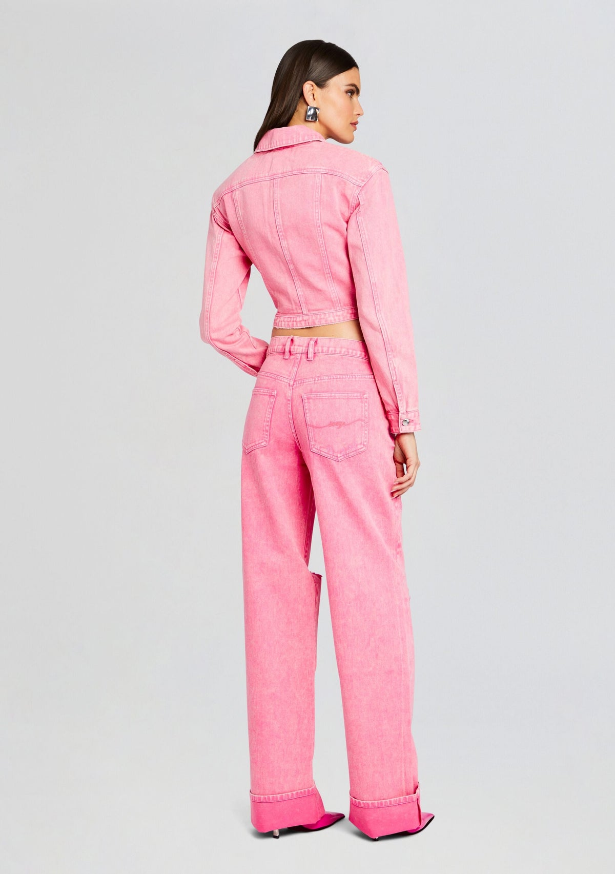 Margot Cuffed Boyfriend Jean by SEROYA in Malibu Pink, product image 4