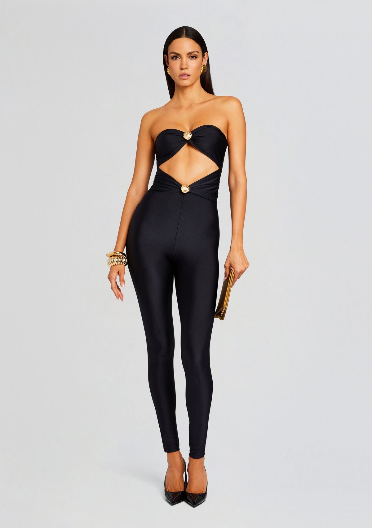 Fluer Lycra Jumpsuit by Shani Shemer in Black, product image 1