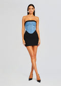 Freya Dress by SEROYA in Black/River, product image 1