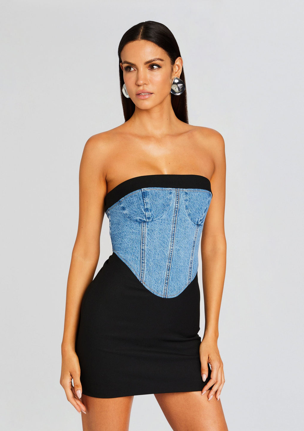 Freya Dress by SEROYA in Black/River, product image 2