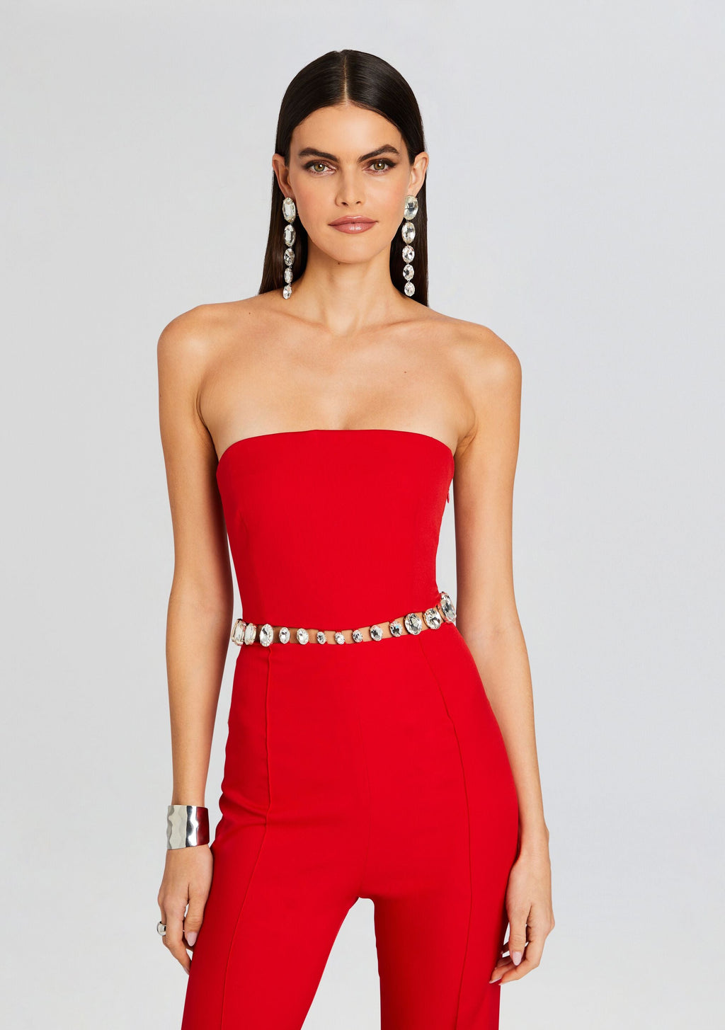 Glenda Jumpsuit by retrofête in Fiery Red/Silver, product image 5