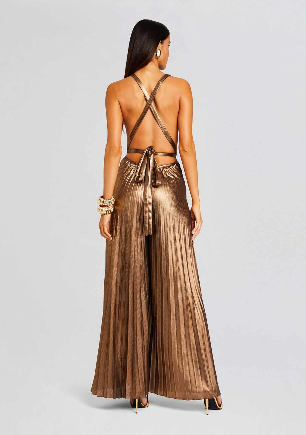 Graciane Jumpsuit by retrofête in Metallic Bronze, product image 4