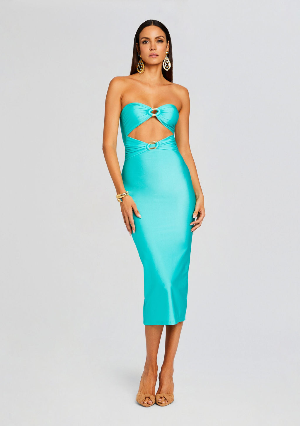 Ida Lycra Midi Dress by Shani Shemer in Blue Maldives, product image 1
