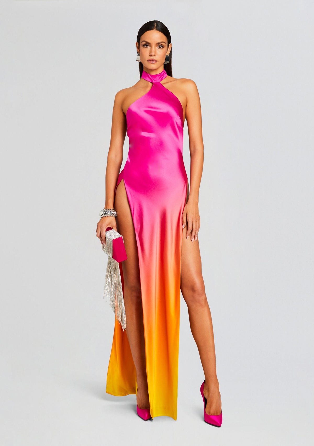 Jagger Dress by retrofête in Pink Lime Ombre, product image 1