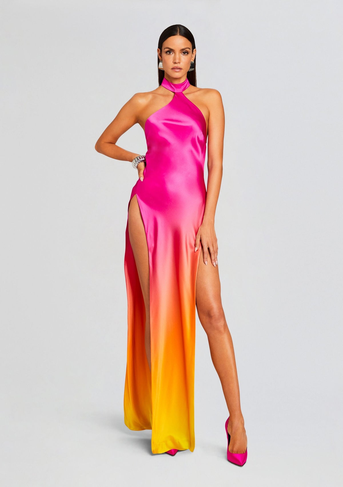Jagger Dress by retrofête in Pink Lime Ombre, product image 5
