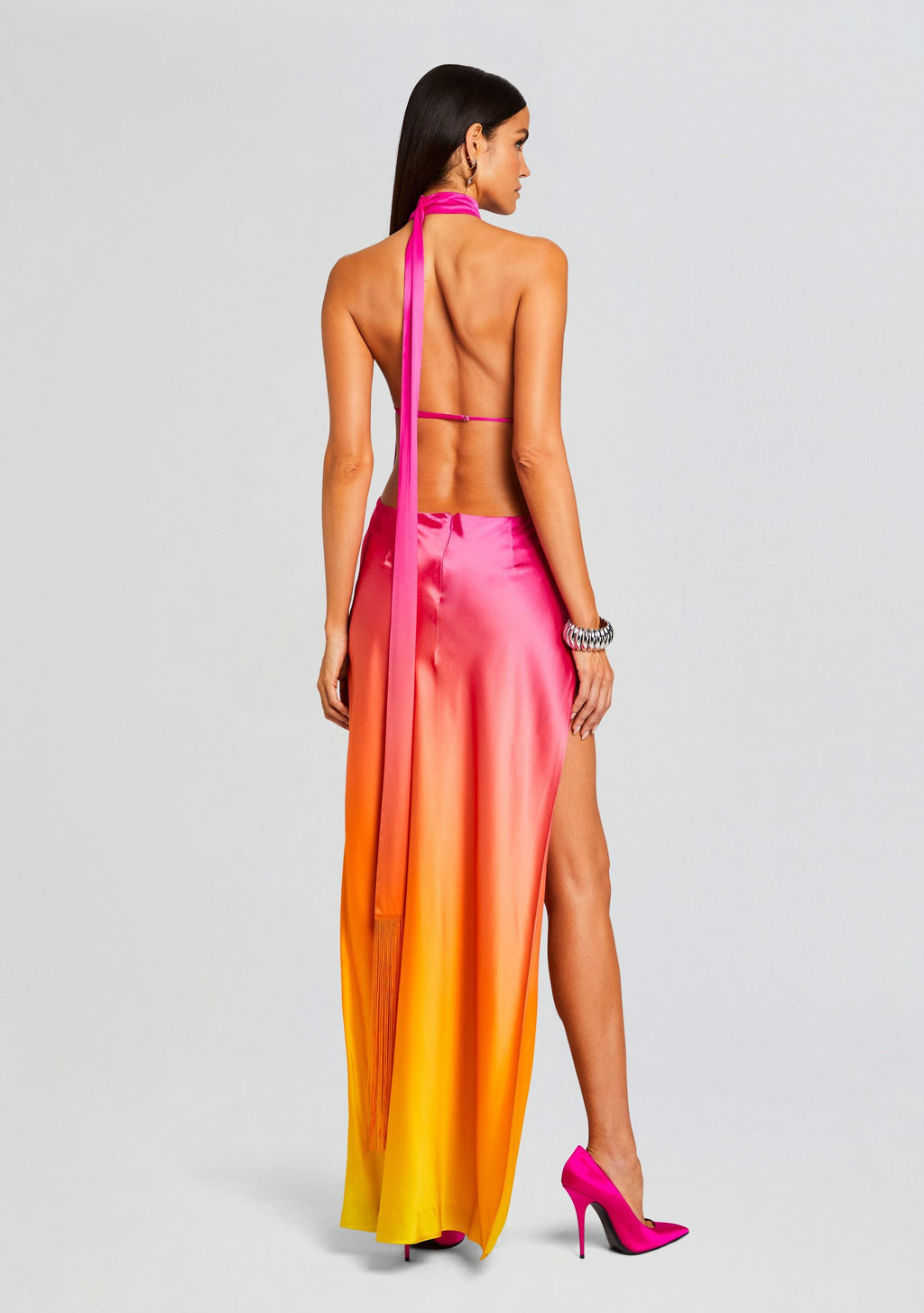 Jagger Dress by retrofête in Pink Lime Ombre, product image 4