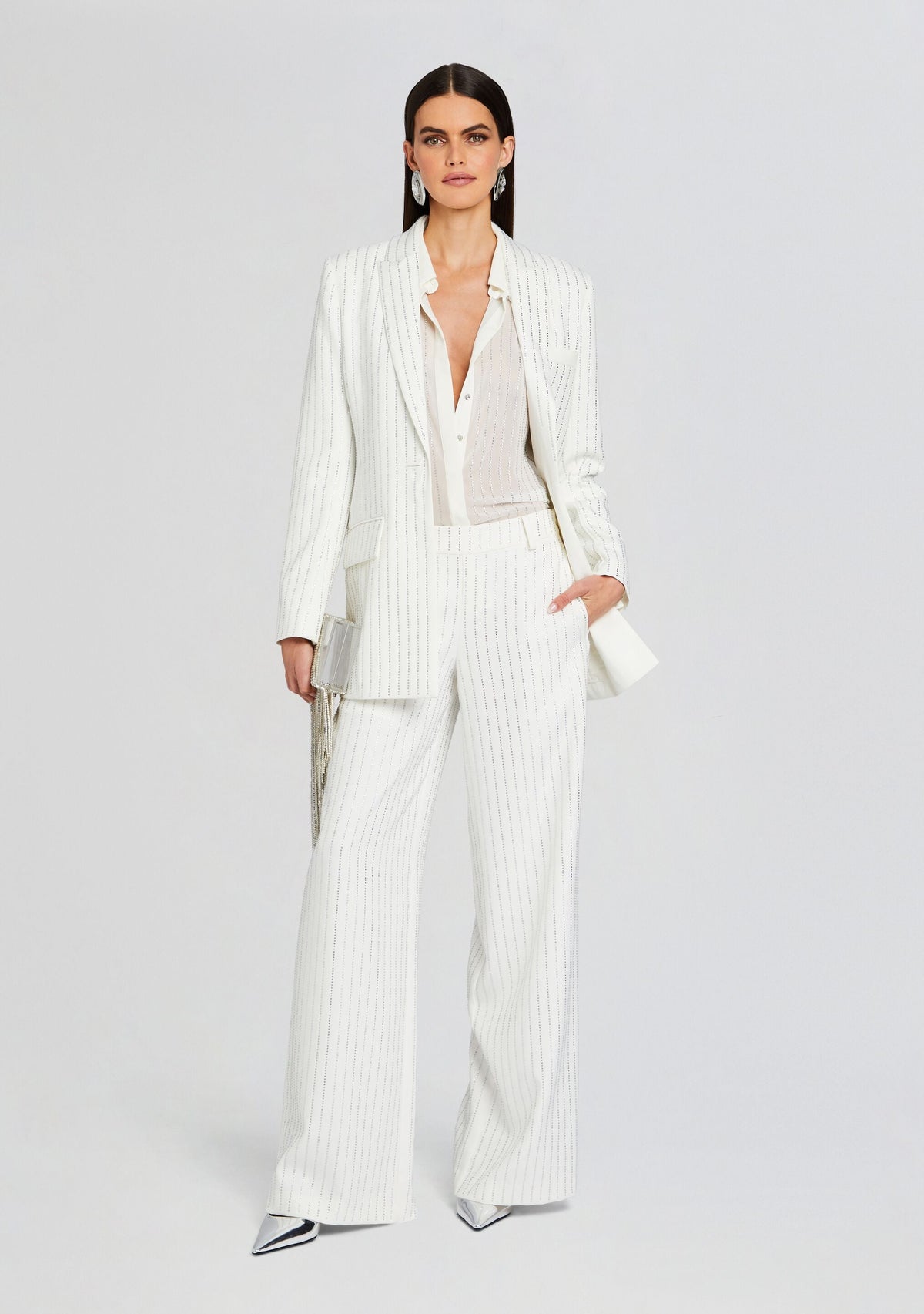 Solana Embellished Blazer by retrofête in White, product image 5