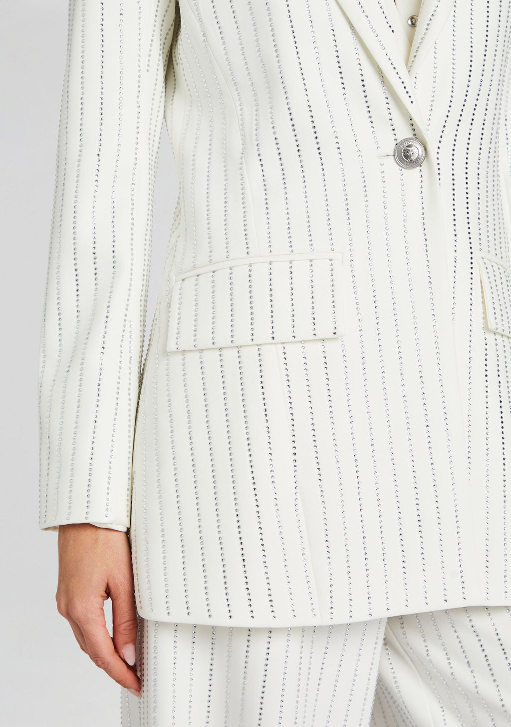 Solana Embellished Blazer by retrofête in White, product image 2