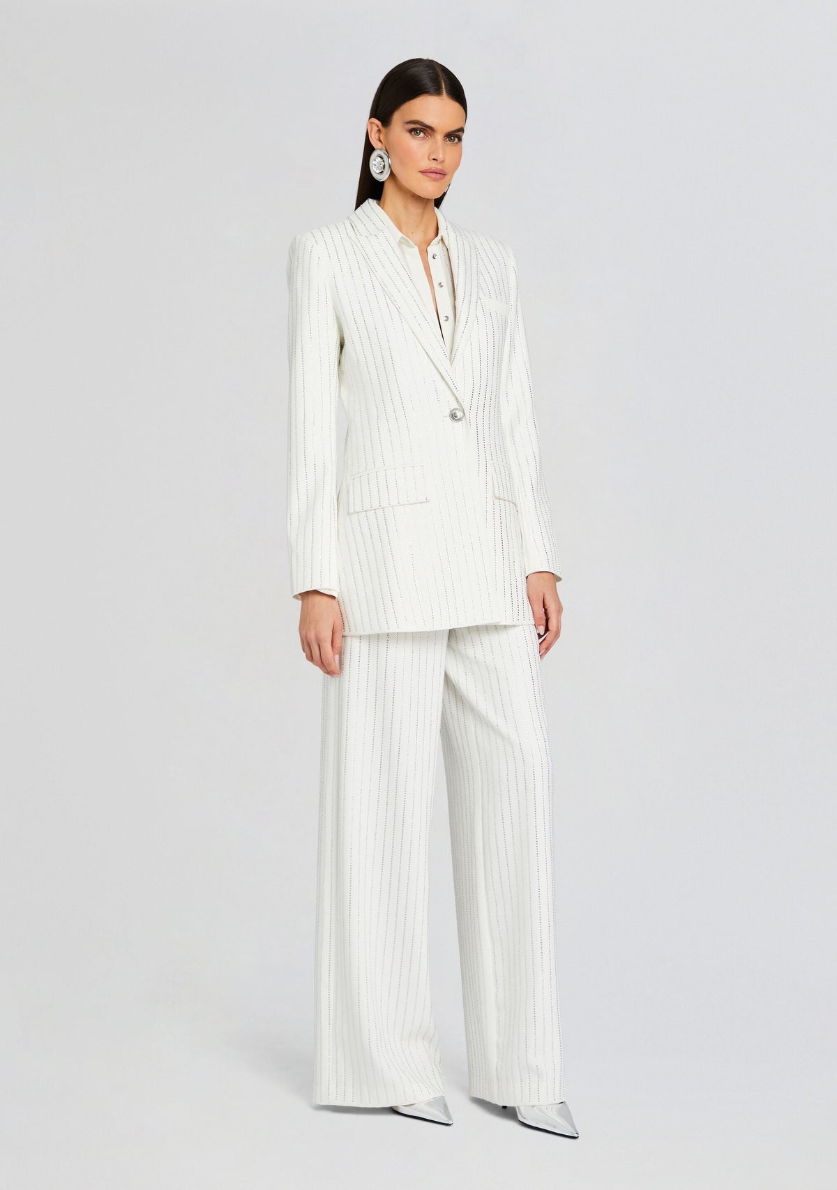 Solana Embellished Blazer by retrofête in White, product image 3