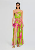 Marisol Silk Dress by retrofête in Lime Anthurium, product image 1
