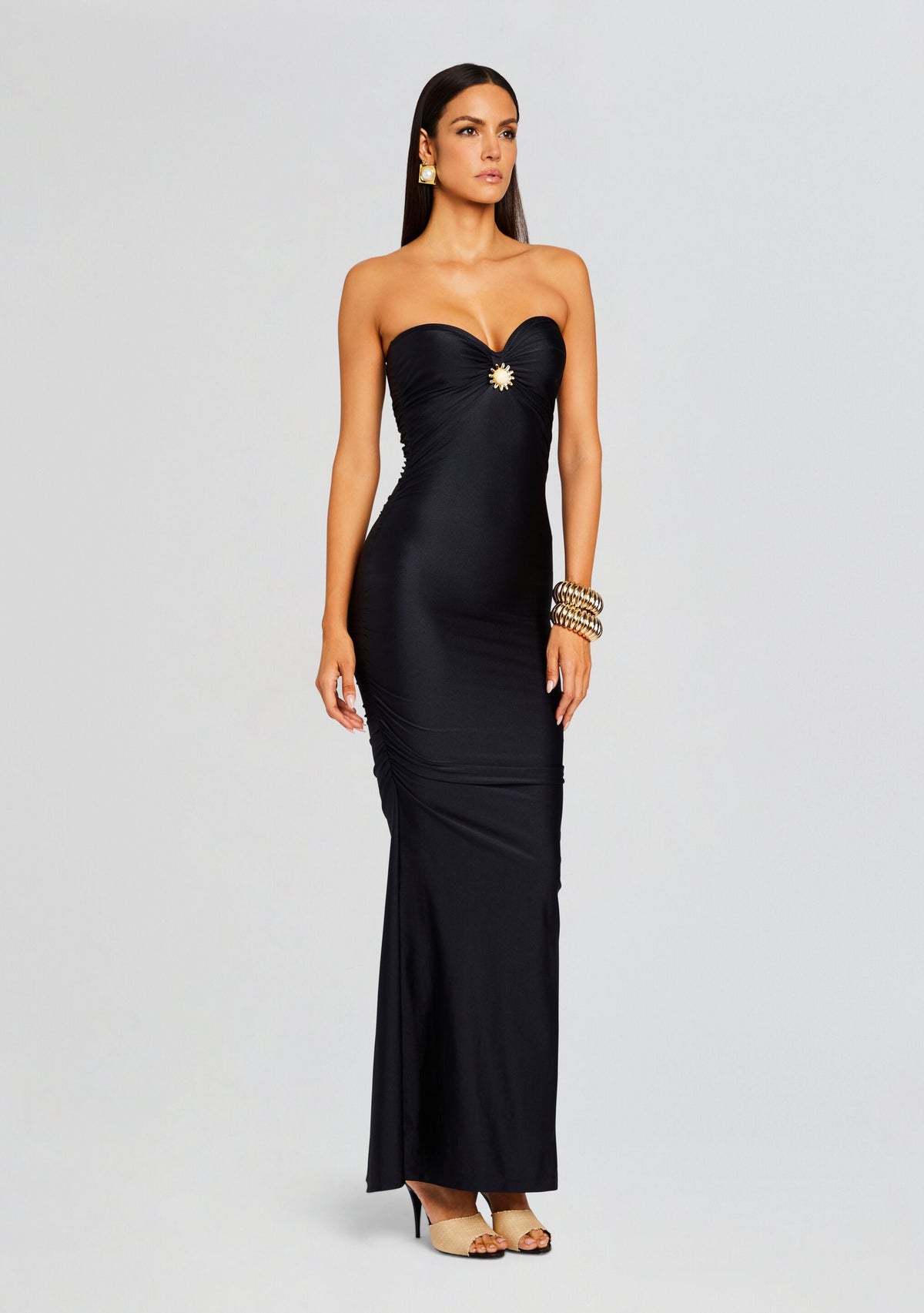Maura Lycra Midi Dress by Shani Shemer in Black, product image 3
