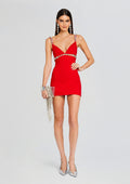 Polly Dress by retrofête in Fiery Red/Silver, product image 1