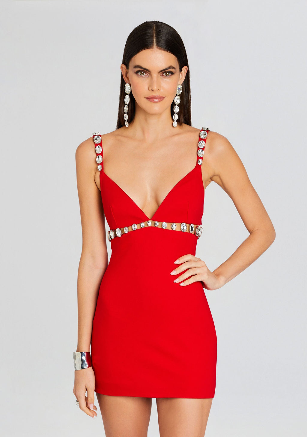 Polly Dress by retrofête in Fiery Red/Silver, product image 5