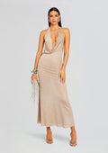 Saar Embellished Knit Dress by retrofête in Metallic Gold, product image 1