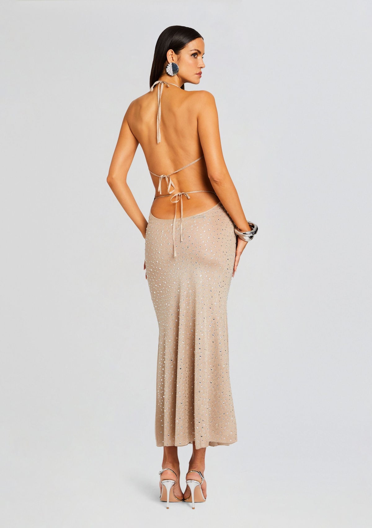 Saar Embellished Knit Dress by retrofête in Metallic Gold, product image 4