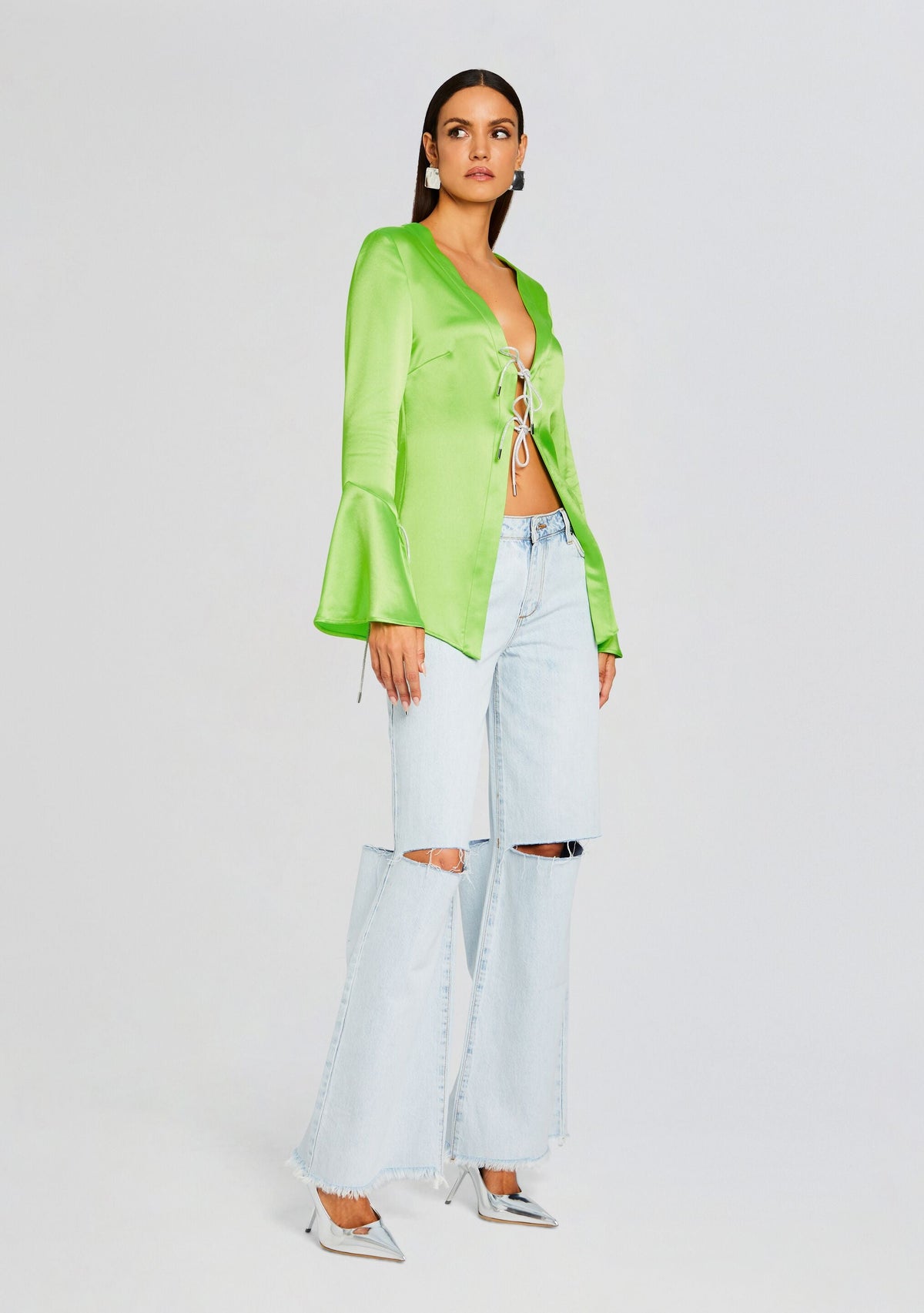 Svea Blouse by retrofête in Fresh Lime, product image 3
