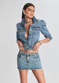 Ada Crystal Embellished Denim Jacket by retrofête in Arctic Crystal, product image 1