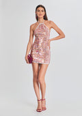 Trixie Sequin Crochet Dress by retrofête in White/Multi Rainbow, product image 1