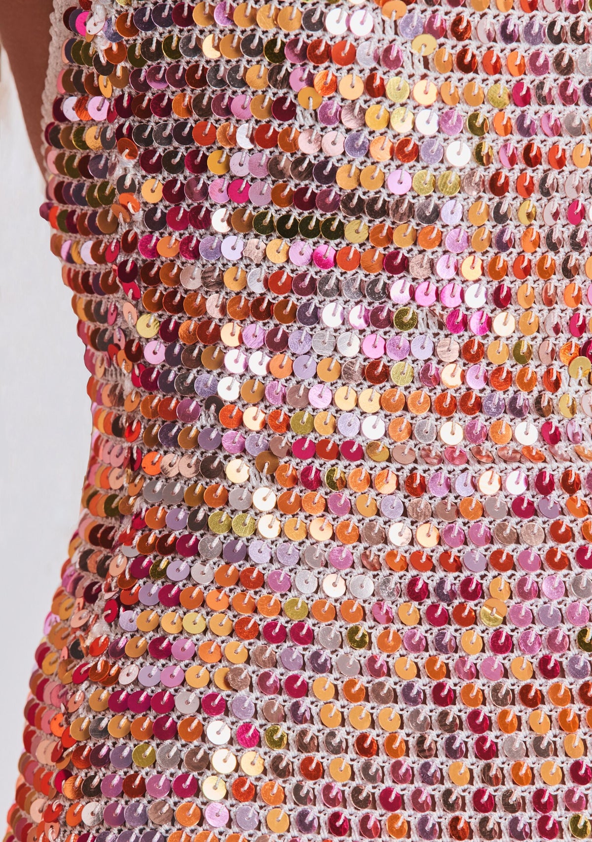 Trixie Sequin Crochet Dress by retrofête in White/Multi Rainbow, product image 2