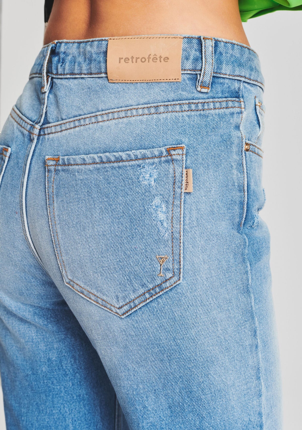 West Straight Leg Jean by retrofête in Celeste, product image 2