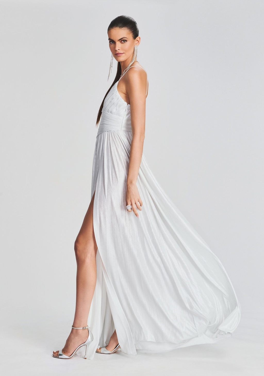 Doss Dress by retrofête in Silver/White, product image 3