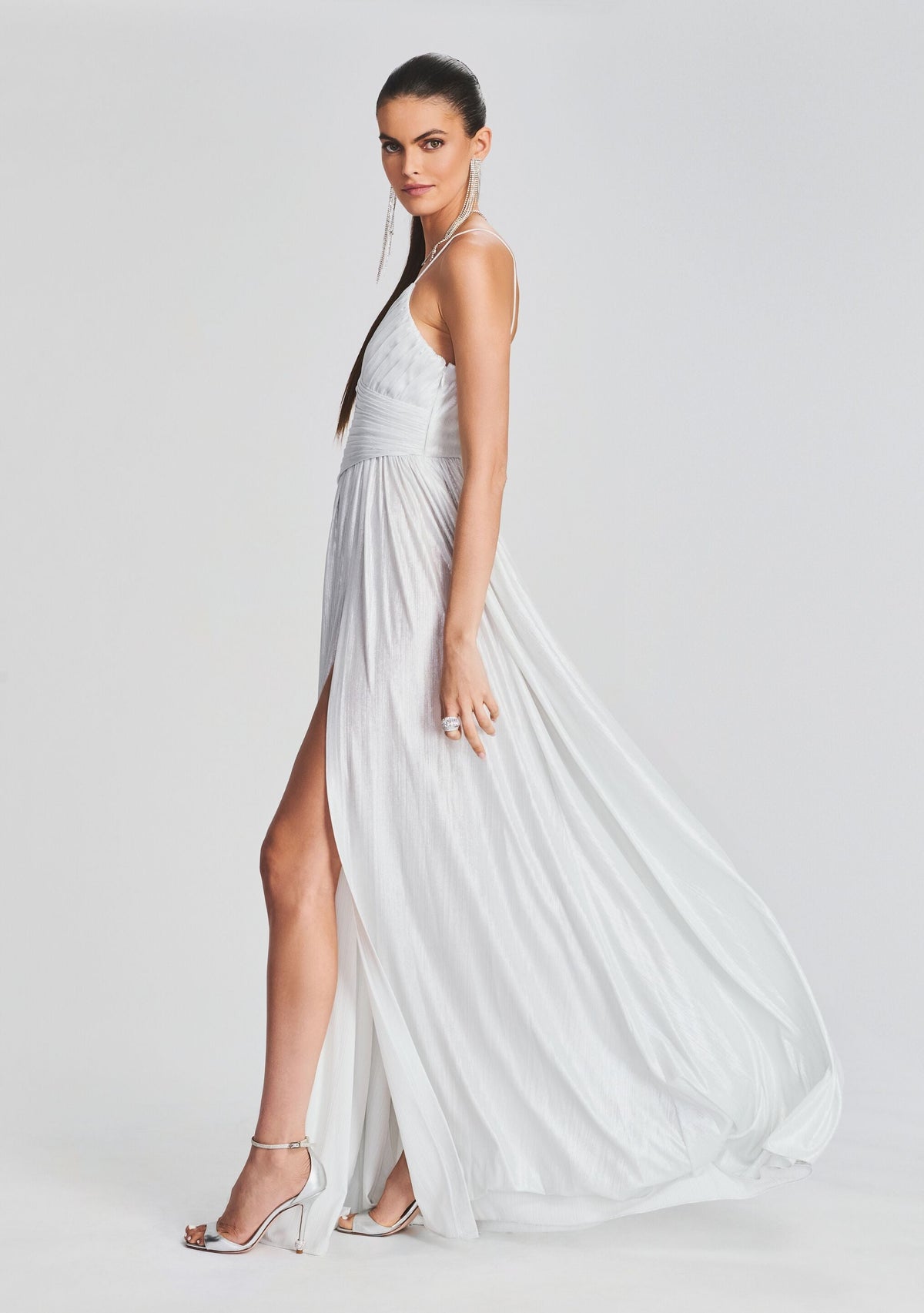 Doss Dress by retrofête in Silver/White, product image 3