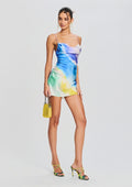 Rylynn Silk Dress by retrofête in Watercolor Wave, product image 1