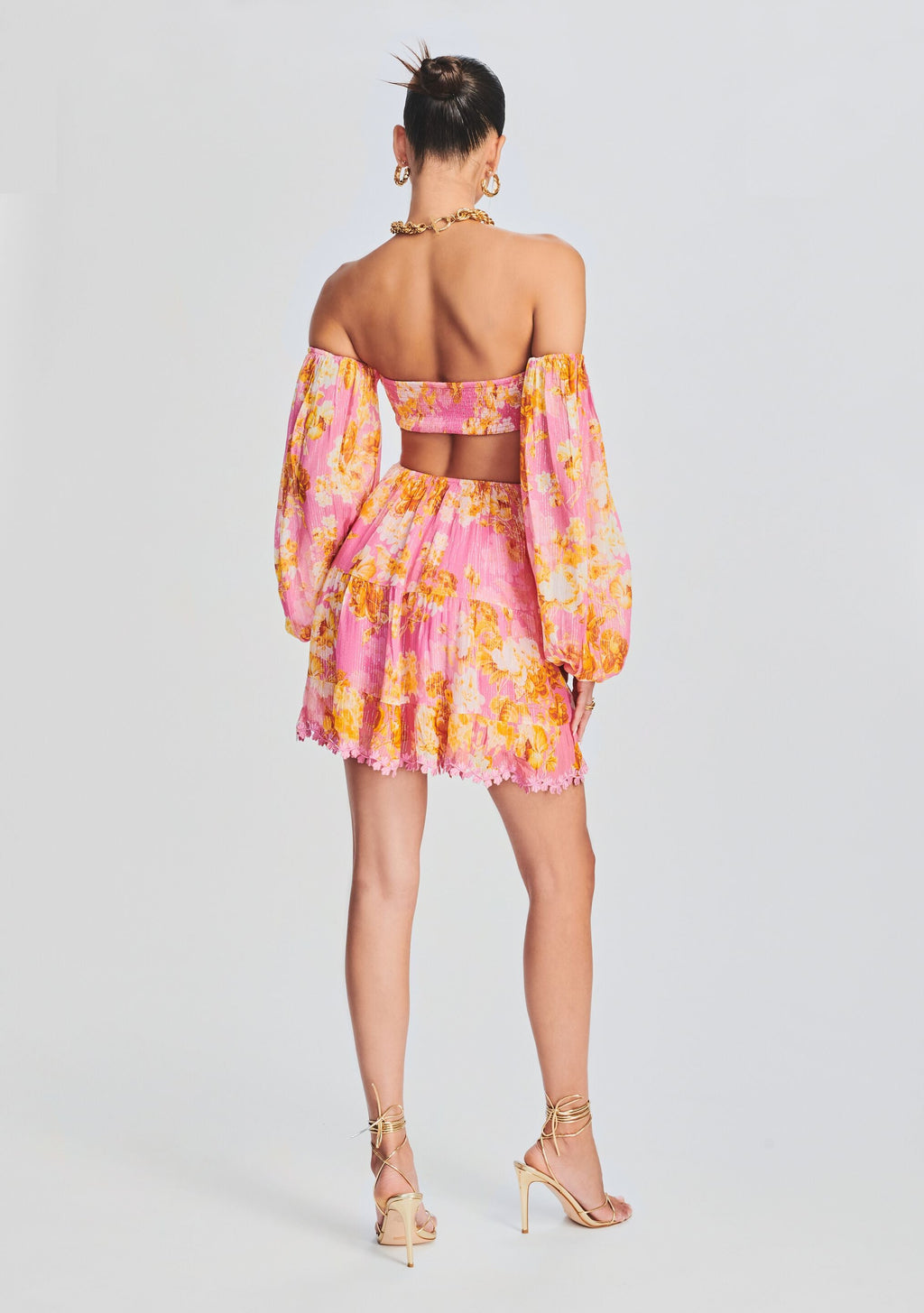 Auril Pink Short Dress by Hemant & Nandita in Pink, product image 4