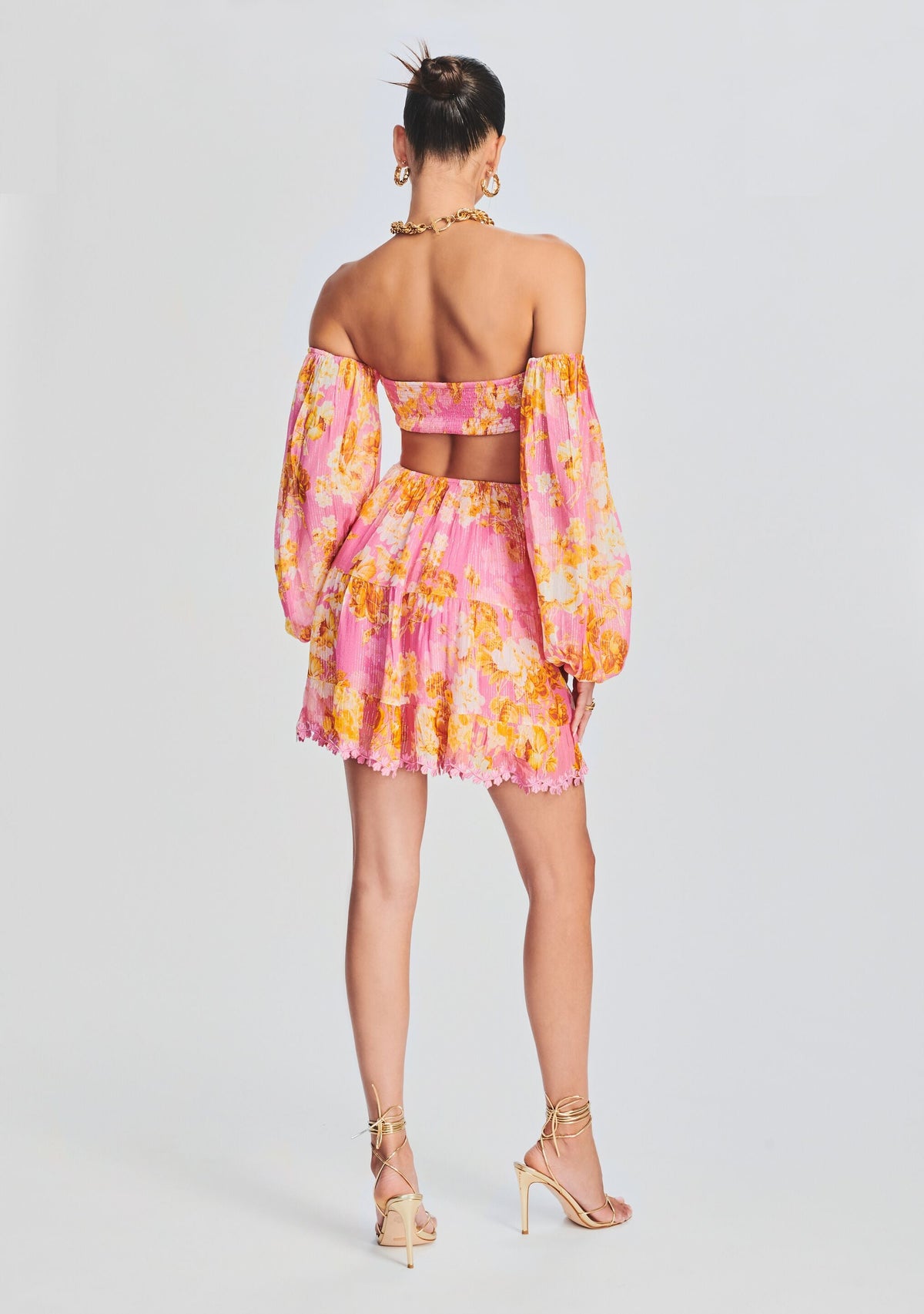 Auril Pink Short Dress by Hemant & Nandita in Pink, product image 4
