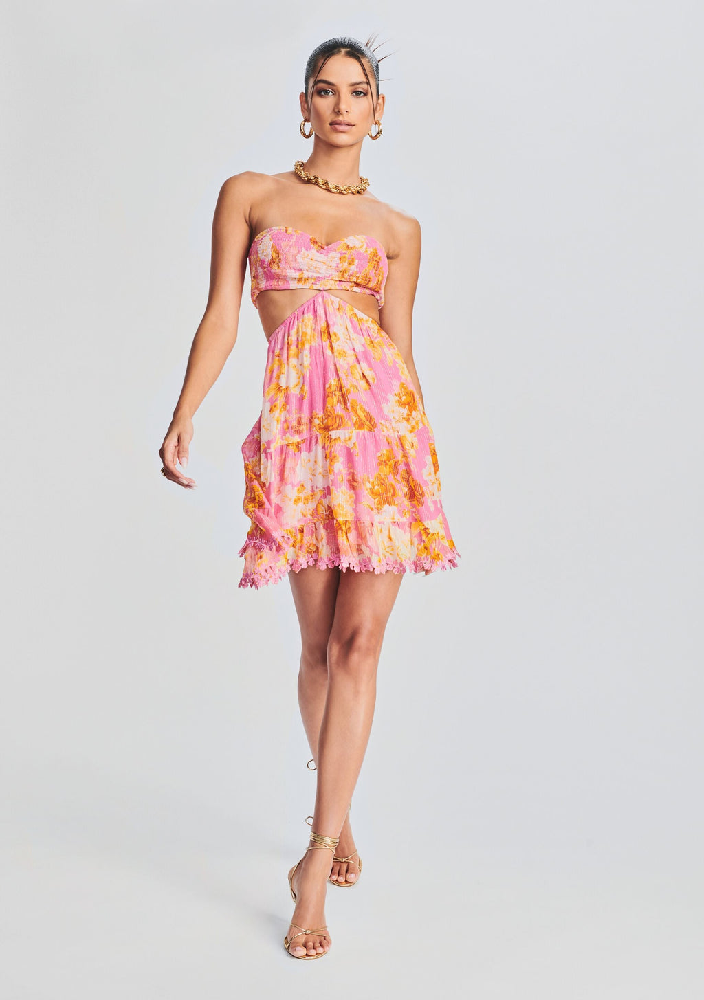 Auril Pink Short Dress by Hemant & Nandita in Pink, product image 5