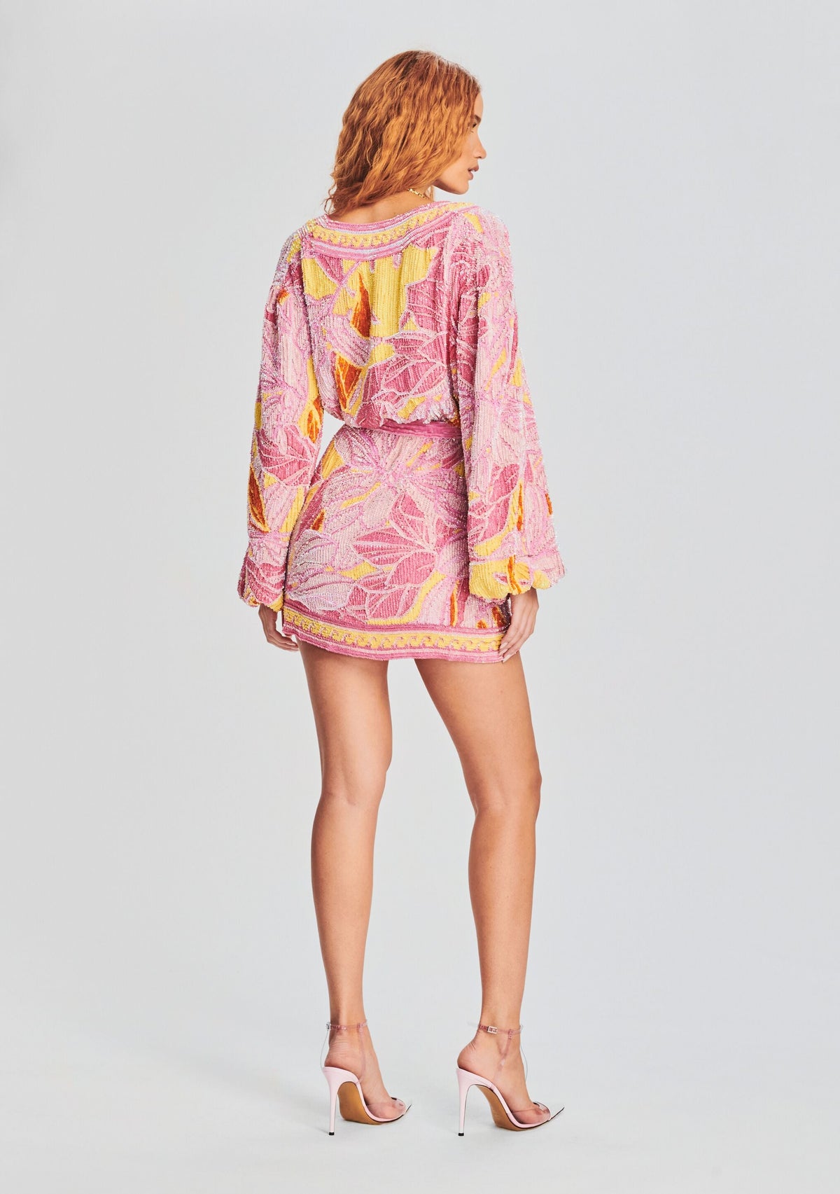 Gabrielle Sequin Floral Robe by retrofête in Botanical Floral, product image 4