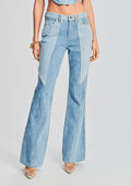 Rafael Patchwork Denim Jean by retrofête in Patchwork, product image 1